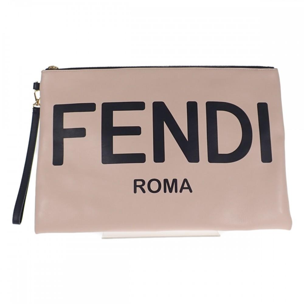 Fendi 8N0178 AEHR Pouch Pink Calfskin Mens