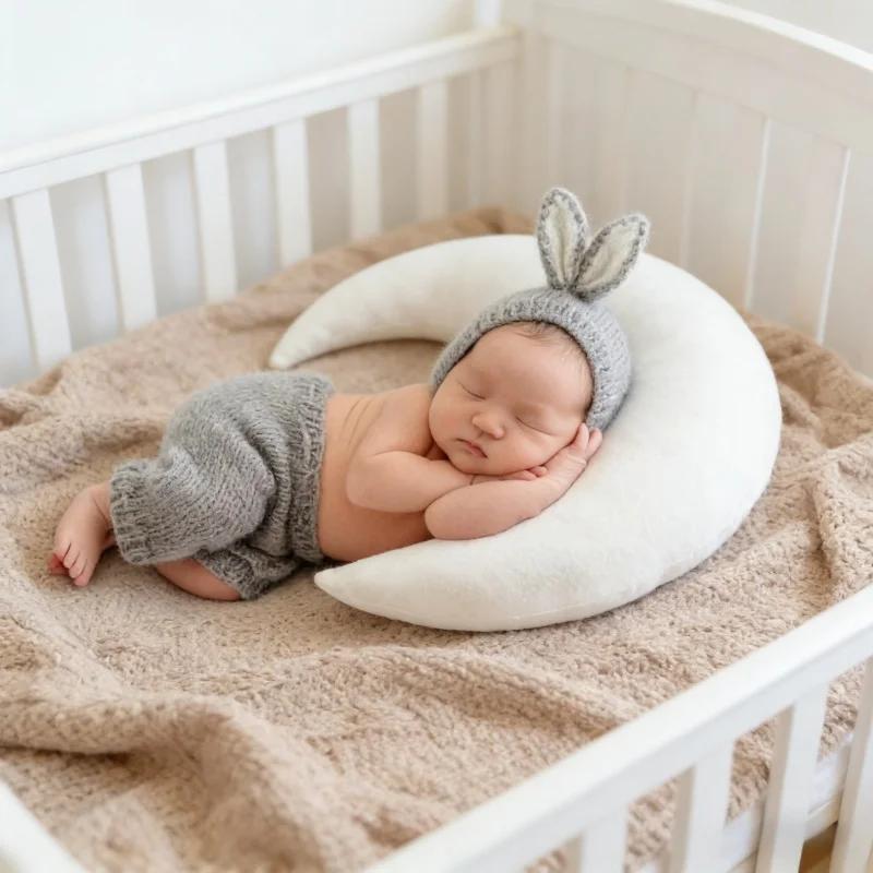 Accessori per Fotografia di Neonati Abbigliamento per il Primo Mese e il Centesimo Giorno del Bambino Cuscino a Forma di Luna Accessori e Stili