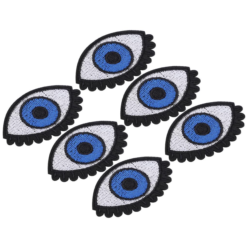 6pcs Iron On Patches DIY Bright Color Big Eye Pattern Clothes Dress Hat Jean Sewing Shirt Jacket