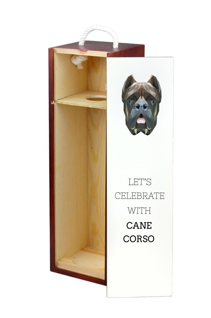 Cane Corso Italiano - Geometryczne Pudełko Ze Zdjęciem I Napisem Na Wino Marki Art-Dog