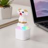 Finger Clicker with LED Light 1/2Pcs Animal Keyboard Fidget Keychain, Rechargeable Goat Cat Button Toy Sound, Push Decompression