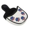 Golf Putter Head Covers PU Leather Waterproof Golf Club Headcover Protector with Magnetic ClosureWhite