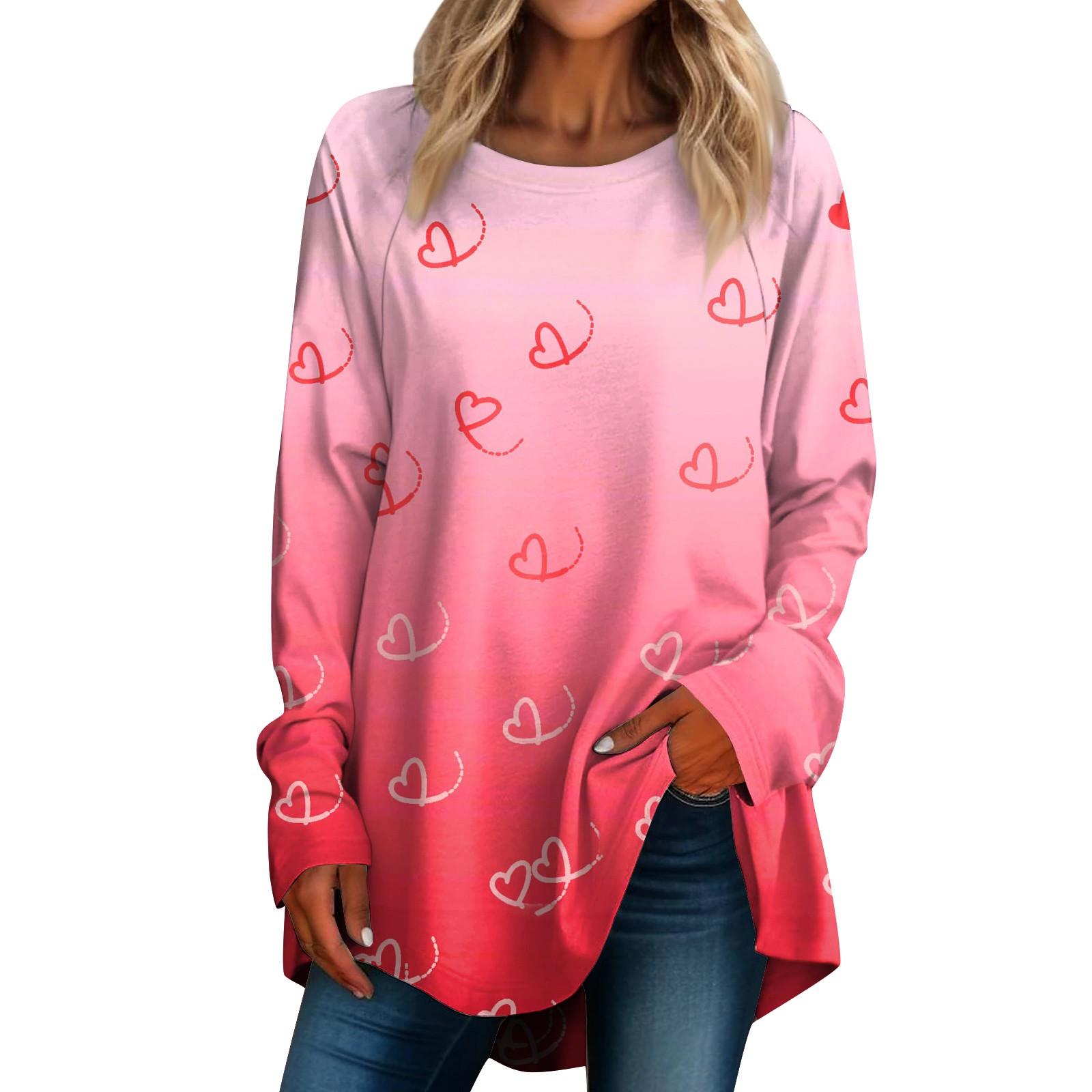 

Модные женские повседневные топы с длинными рукавами и круглым вырезом с принтом