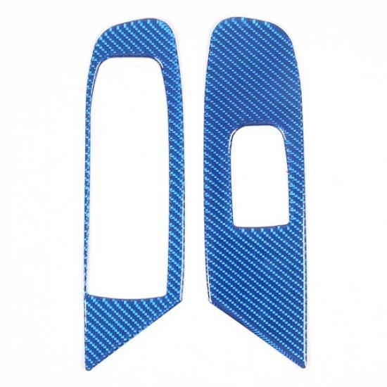 Blue Carbon Fiber Window Glass Lift Switch Frame For Corvette C8 Convertible