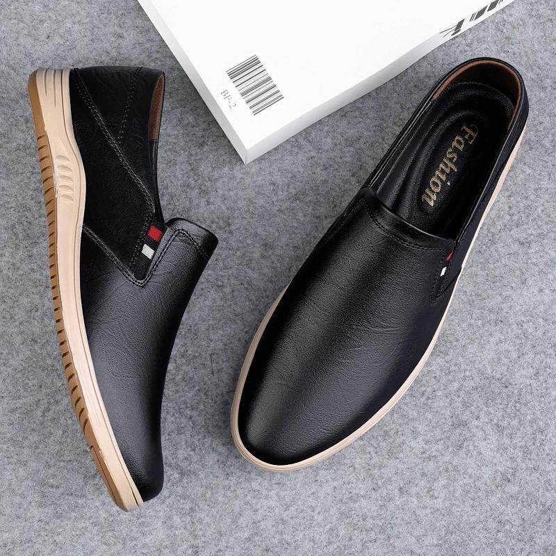 Fashion New Genuine Leather Men Shoes Casual Slip on Loafers Man Breathable Man Driving Flats Hot Sale Moccasins Handmade Slip-ons Flat