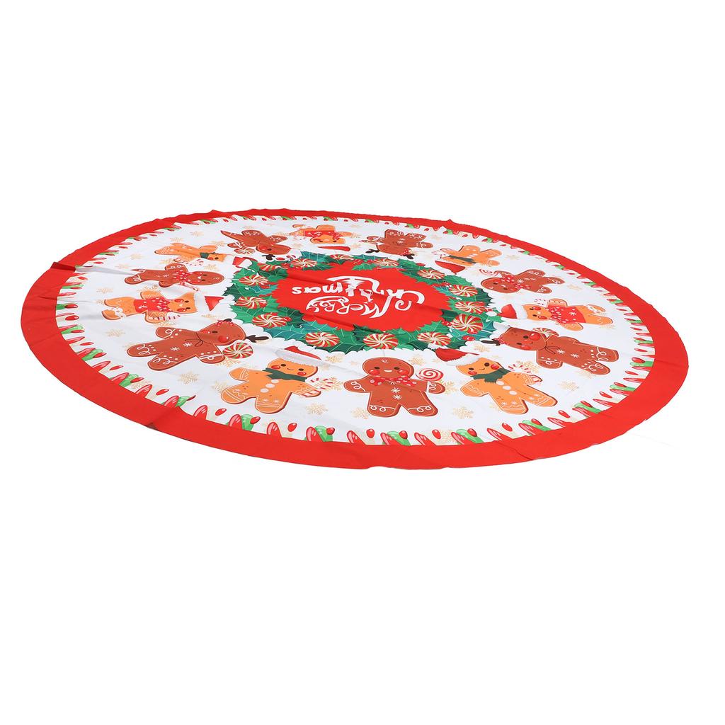Xmas Tablecloth 60 Inch Round Polyester Anti Fading Tear Resistant Washable Holiday Table Cloth