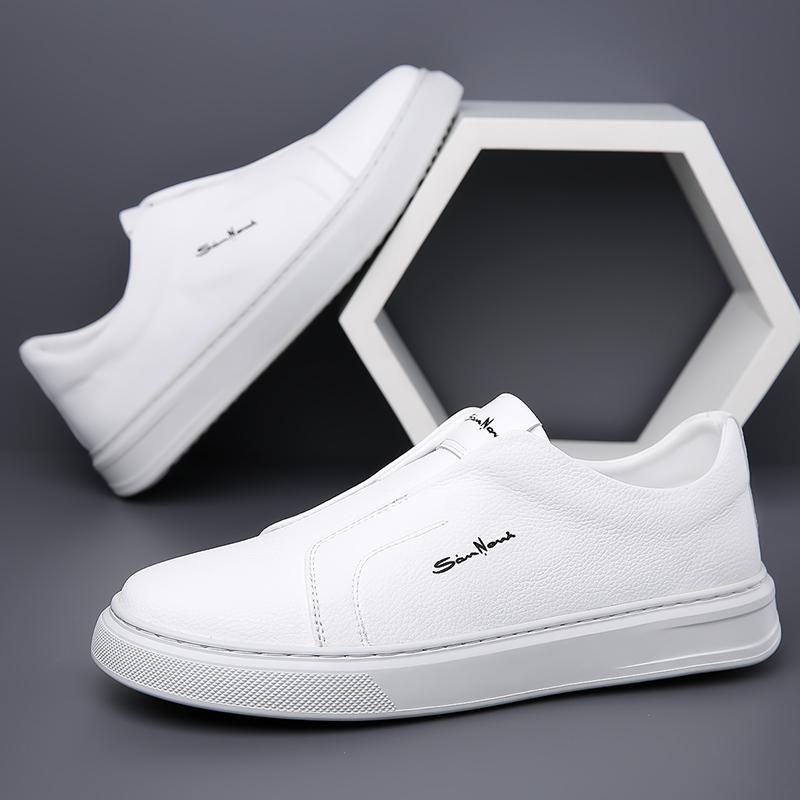 Fashion Summer Men Casual Shoes Soft Leather Mens Tenis Masculino Slip on Boat Shoes Leisure Walk Skateboard Footwear All-match Sneakers