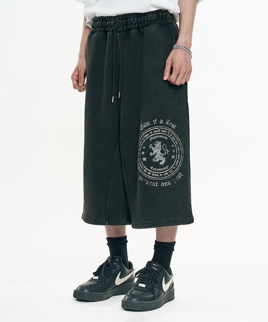 EASY NO EASY Big Emblem Bermuda Sweatpants - Navy