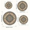1pc Dark Persian Bohemian Round Mat Square Crystal Velvet, Machine Washable, Durable Rubber Backing Luxury Carpet, Avail