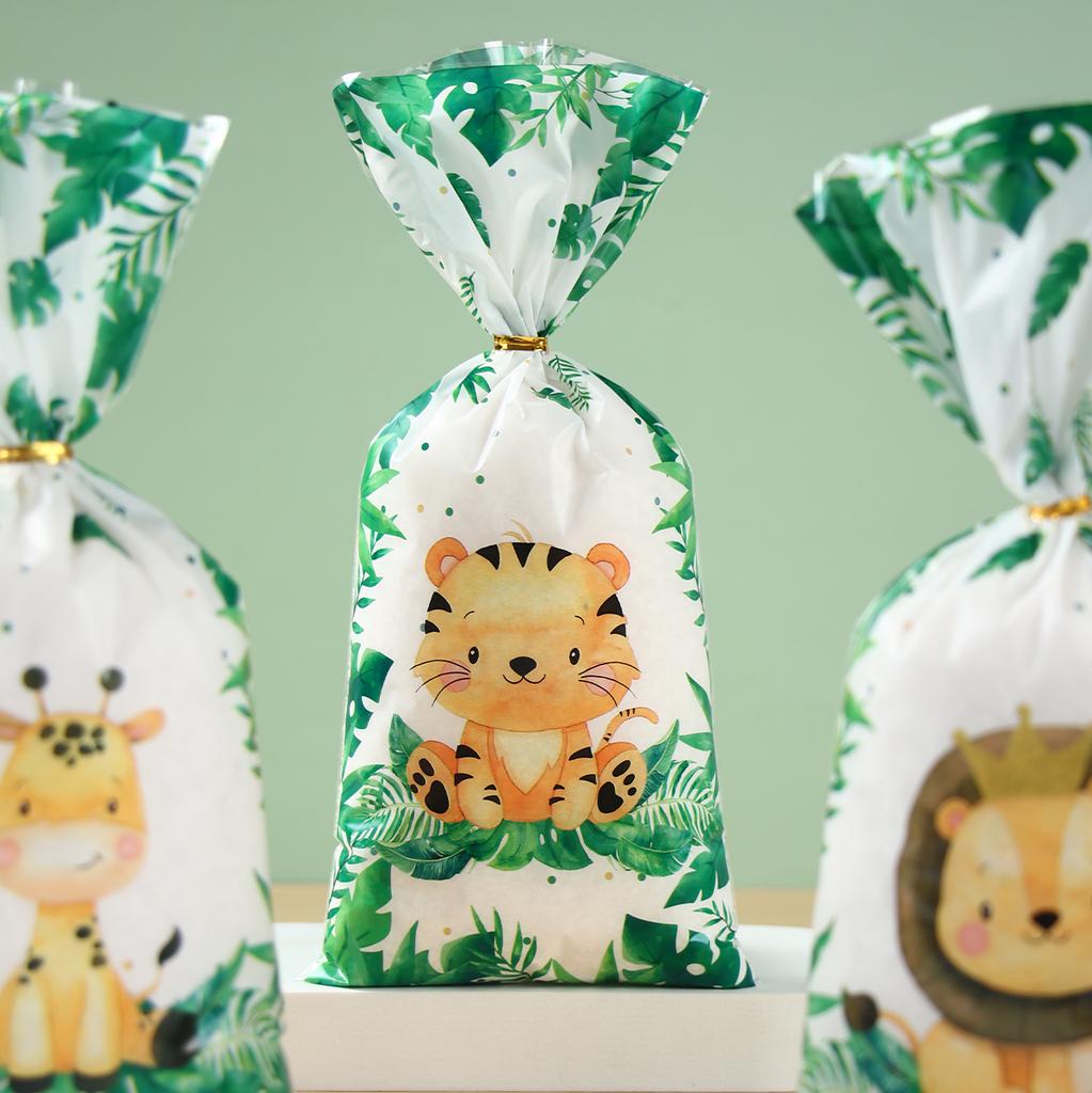 Jungle Animals Candy Gift Bags Biscuit Packing Bag Wild One Safari Gift Bag Birthday Party Decoration Kids Supplies Baby Shower