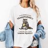 Funny Raccoon T-Shirt for Men Women Lemon Squeezy Raccoon T Shirt Cotton Casual Round Neck Printed Tshirts Streetwear Tops