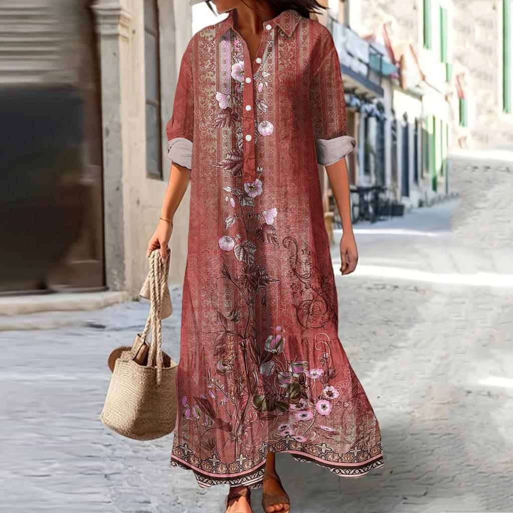 Women's Casual Loose Fashionable Floral Print Dress