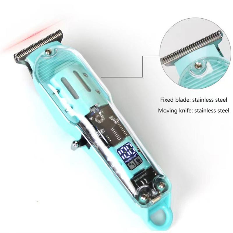 Professional Hair Clippers Rechargeable Hair Clipper Transparent Electric Hair Trimmers For Men Cordless Hair Cut Machine