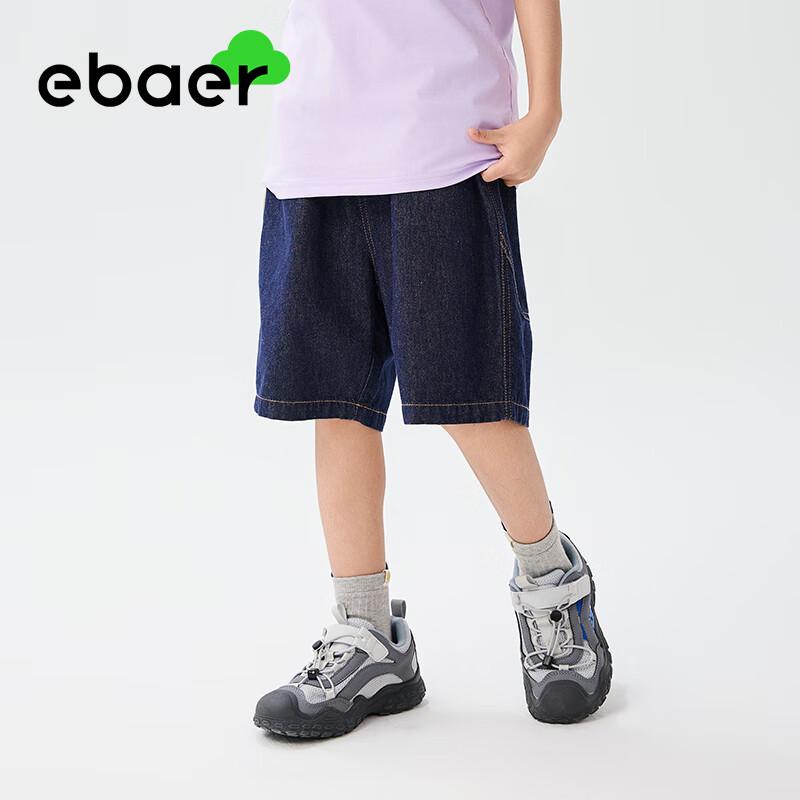 EBAER Fade-Resistant Kids  Denim Five-Point Shorts 140