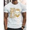 European Sizes [Graphic Beards T-Shirts] Plus Size Casual Short-Sleeve T-Shirts - Graphic Prints of Beards And Glasses