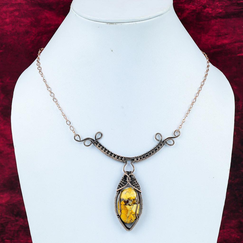 Brecciated Mookaite Necklace Copper Wire Wrapped Necklace Adjustable Chain Necklace Handmade Necklace Gemstone Copper Jewelry Gifts For Her