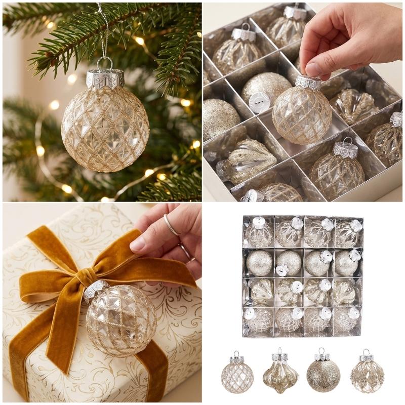 Aufbewahrungsschale Weihnachtsbaumschmuck Kugeln Set, Kunststoff Baum Kollektion mit gemischtem Stil Finish für saisonale Nutzung