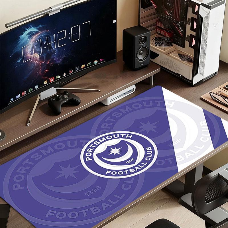 Portsmouth FC Art Mouse Pad, Large Gaming Desk Mat, Non-slip XXL Mousepad for Laptop & Tablet, Mini PC Playmat with Stitched Edges