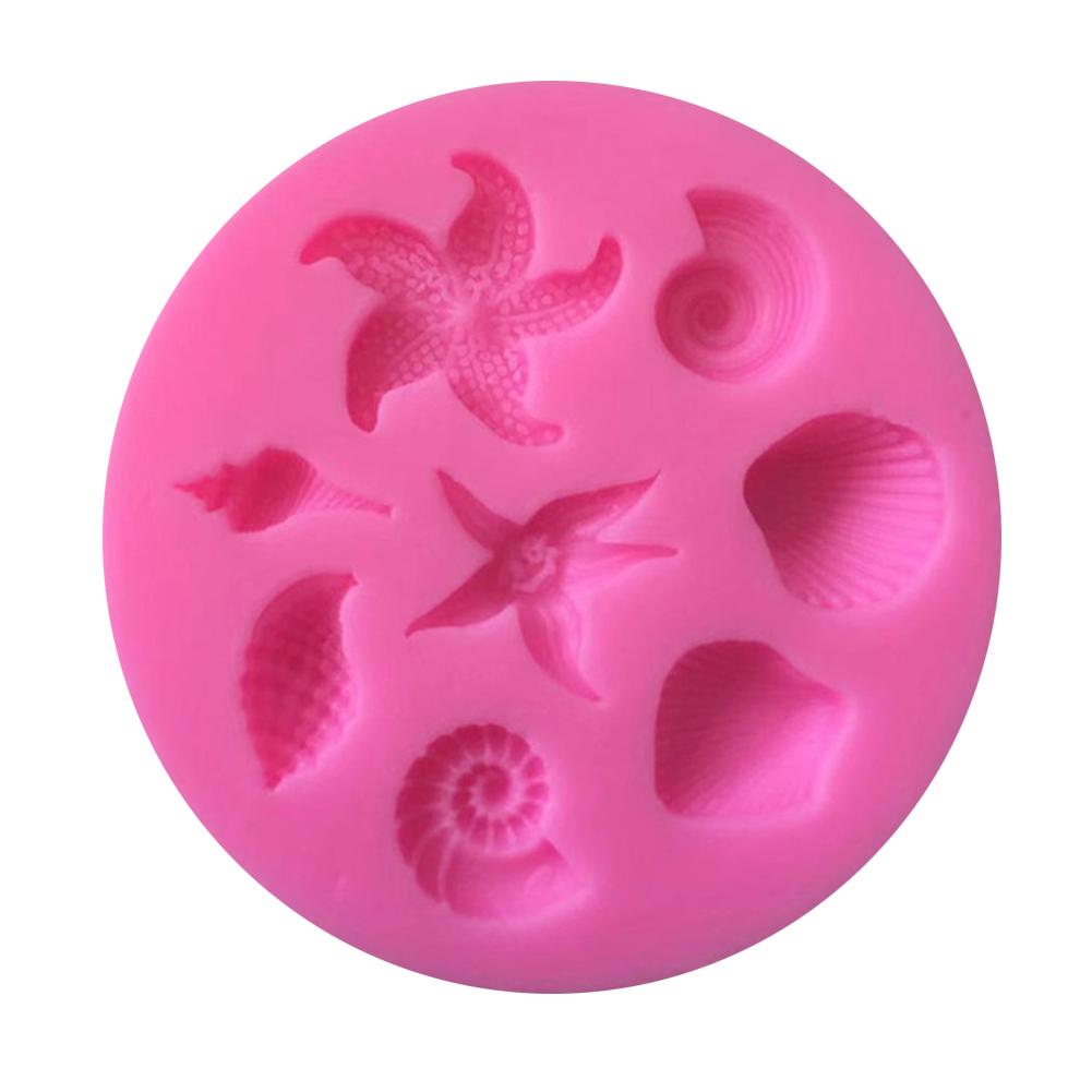 Sea Life Conch Starfish Shell Safe Cake Silicone Mold DIY Chocolate Mold Pink#0