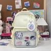 Schoolbag Double shoulder transparent pain bag Student 2nd to 6th grade Junior high school large capacity schoolbag Millet bar storage pain layer 