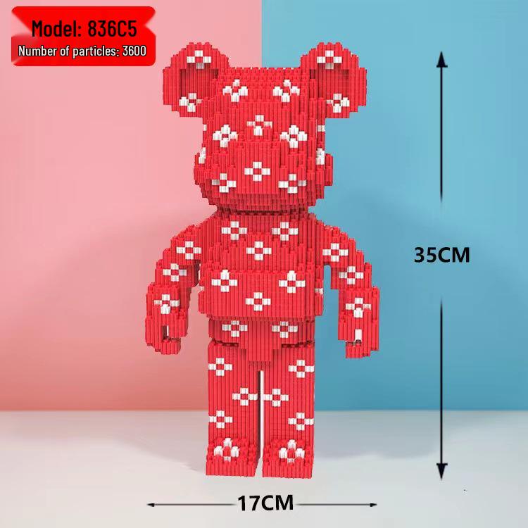 Girls' Compatible Lego: Violent Bear Building Block Series - Educational Micro-Block Interlocking Toys & Gifts