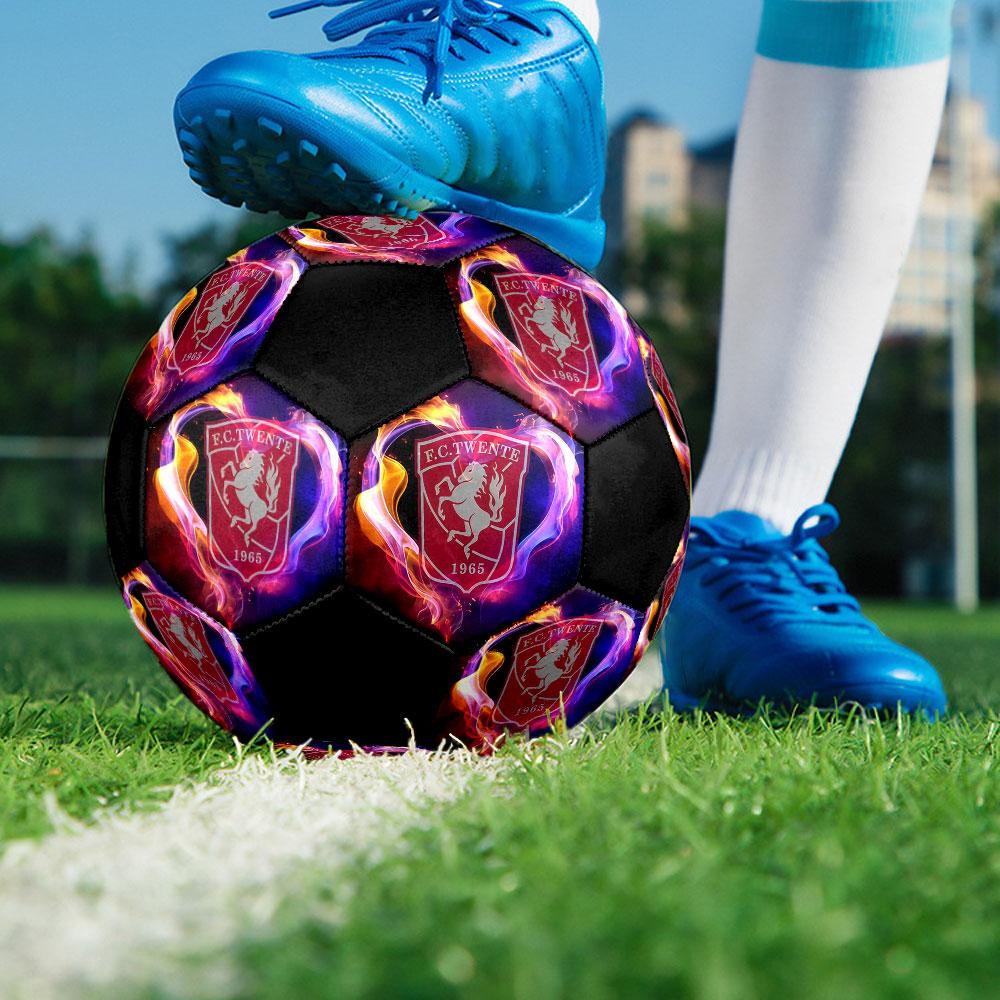 1PC F.C. Twente size 5 soccer ball PrahaIndoor Soccer Ball Colorful All Ages Machine Stitched PVC Competition Ready Durable High-Bounce