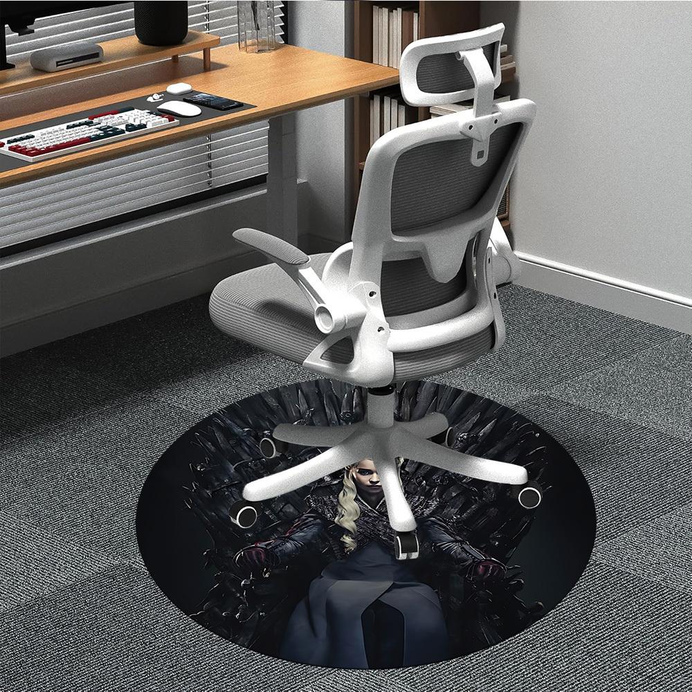 

1PC Game of Thrones Office Round Rug, Non-slip, Soft and Durable Office Rug for Interior Decoration, Perfect for Office yy250915059 80cm by 80cm