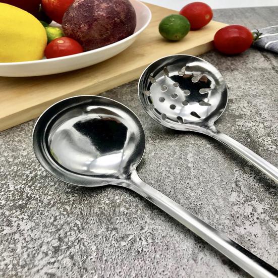 Soup Ladle Colander Resistant Spoon High Temperature Handle Long Stainless Steel Hanging Hot