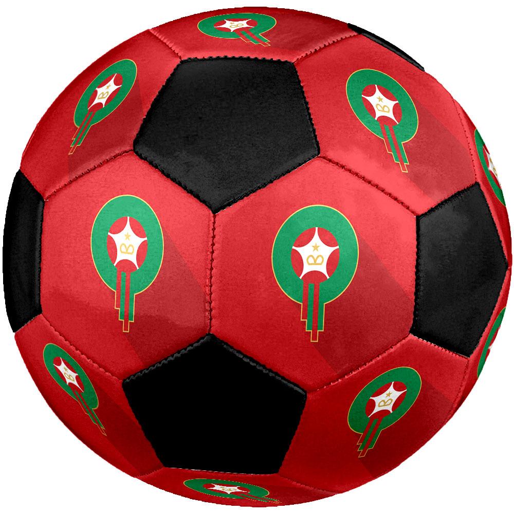 Morocco National Football Logo Size 5 Soccer Ball, Machine-Stitched PVC, Durable & High Bounce, All Ages Fit, Fan Merchandise, Matches & Outdoor Use.