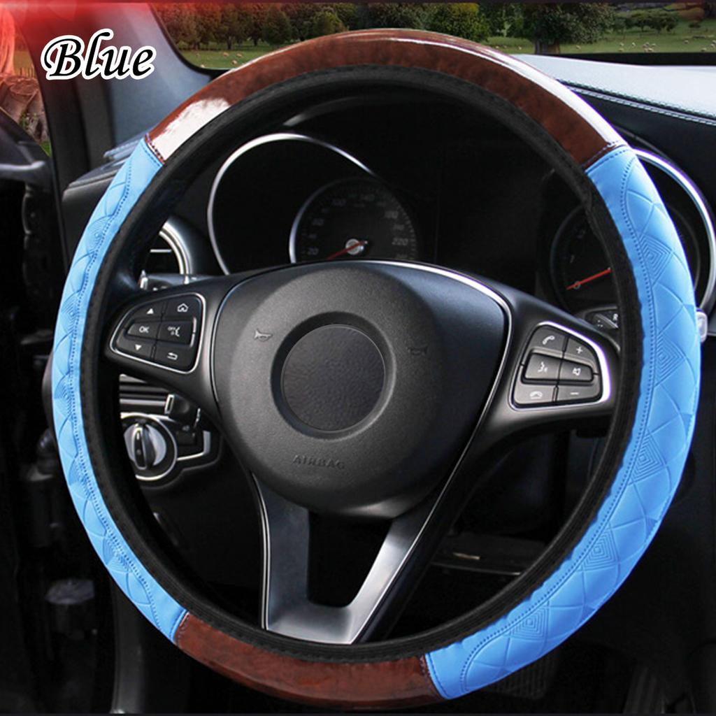 Car Steering Wheel Cover Glove Black PVC 37-39cm Universal Easy Fitting Interior Car Steering Wheel Cover Glove Black PVC 37-39cm Universal Easy Fitting Interior