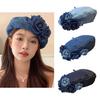 Novelty Stylish Cabbie Hat for Men Women Hat Denims Vintage Cabbie Caps Unisex Headwear Autumn Winter Hat for Daily Wear