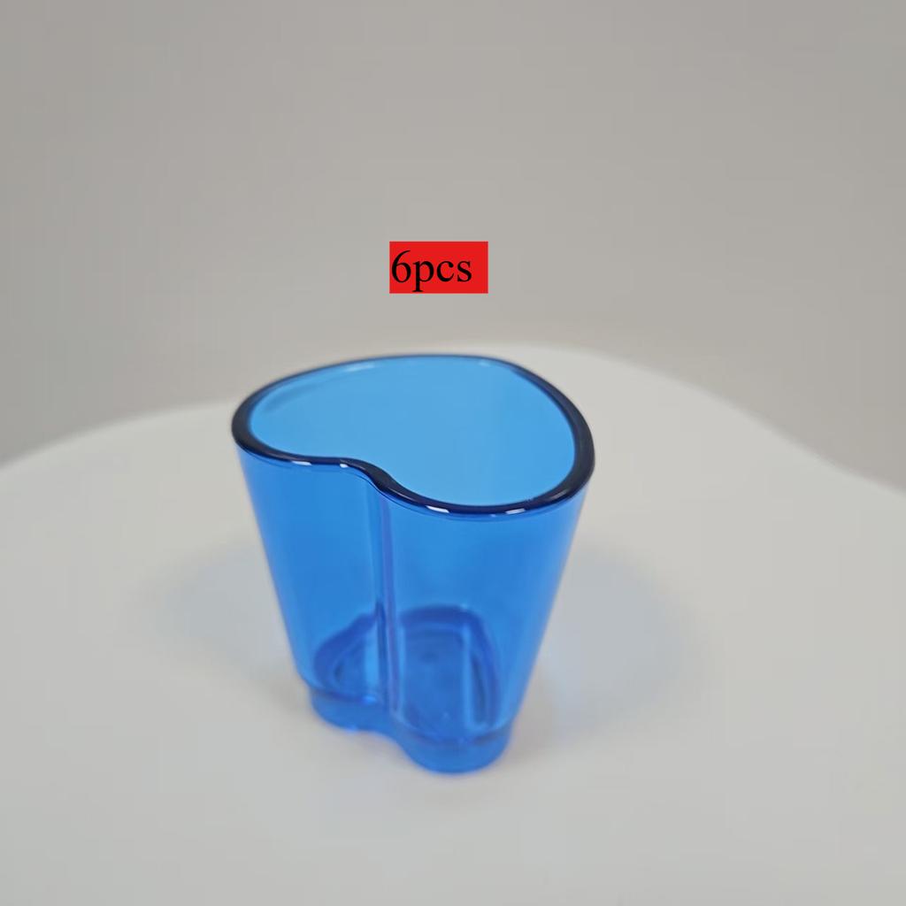6pcs Creative Heart-shaped Mini Cocktail Glasses With Cute Personalized Designs Rainbow-colored Spirits Couple Glasses Valentine