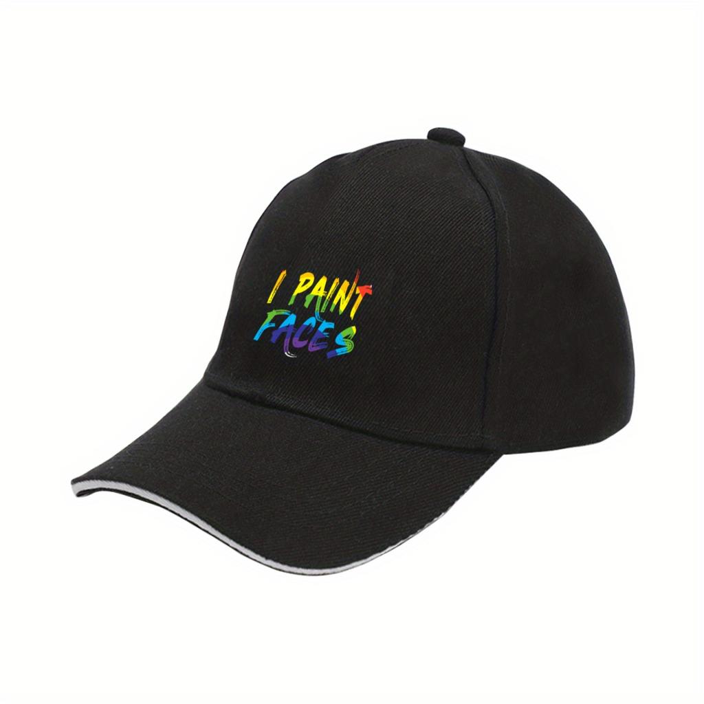 I Paint Faces Rainbow Art Face Painting Baseball Cap Adjustable Polyester Casual Summer Hat for Artists