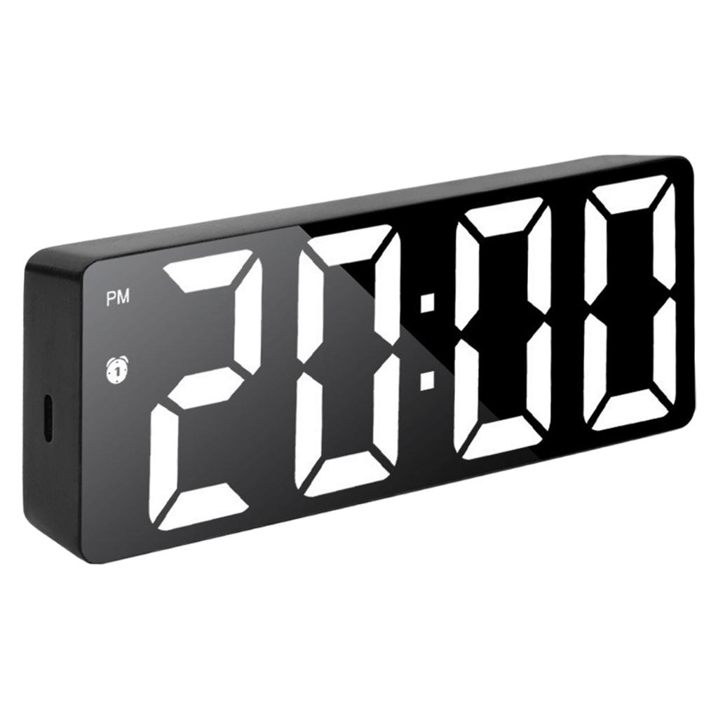 Digital Alarm Clock with LED Display Date Temperature Dimmable Snooze Electronic Clock for Bedrooms Bedside Kids Adults