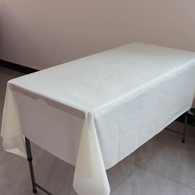 Off-White Disposable Party Plastic Tablecloth