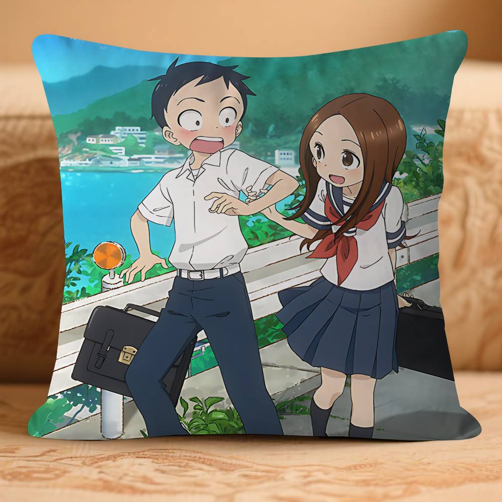 

Karakai Jozu NoS Takagi San Pillow Case Removable Washable Cushion Cover – All-Season Soft Linen 16x16Inch