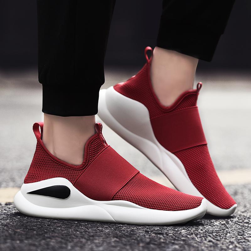 Summer and Autumn New Men's Shoes Mesh Running Shoes Lightweight Male Student Sports and Leisure Shoes Mesh One Pedal Casual Shoes