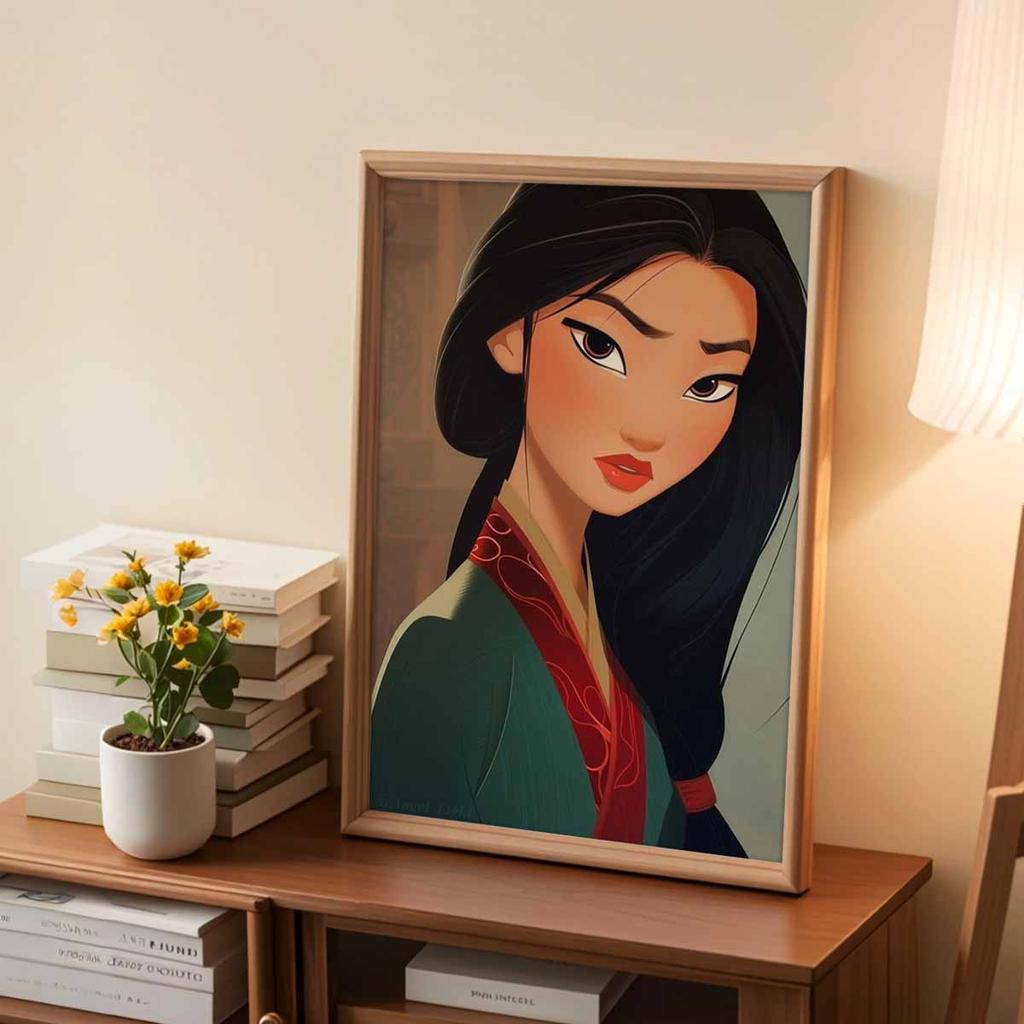 Diamond Mosaic Colorful Diamond Painting Mulan Joined The Army Full Round Embroidery Cartoon Creative Hobbies Wall Decor