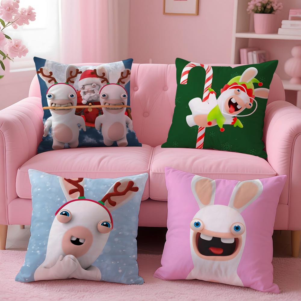 popular anime R-RabbidsS Cushion Cover Comfortable Reversible Pillow Cover Ideal for Car Sofa Bedroom & Beyond