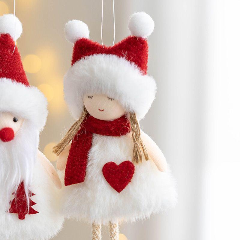 New Christmas Plush Doll Fabric Old Man Snowman Elk Small Pendant Christmas Tree Decoration Keychain