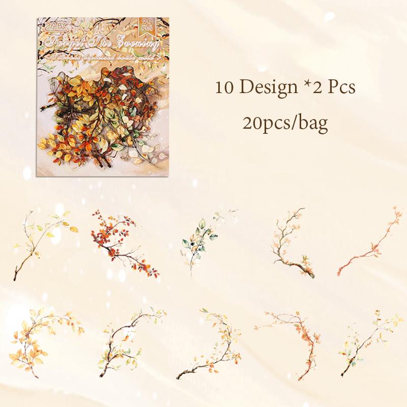 

Mr. Paper, 6 styles Tsubaki Muyo series Plant sticker pack handbook decorative stickers, stationery stickers Gifts