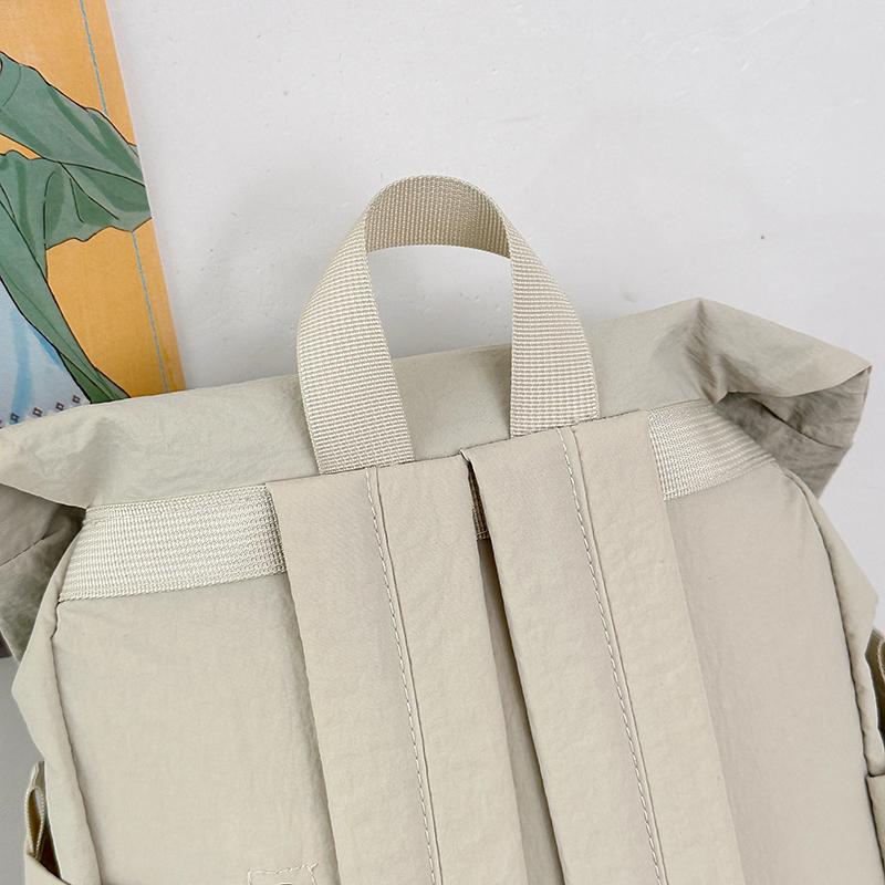 Drawstring Backpack Travel Contrast Backpack Lightweight Nylon Schoolbag