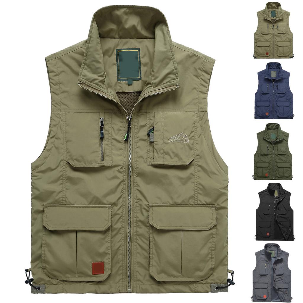 Dame Casual Ensfarget V-hals Ermeløs Vestjakke