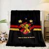Football Club Emblem Lion Blanket Flannel Blanket for Bed, Sofa, Camping, Hiking, Picnic Essentials, Gift for Family Fan Gifts