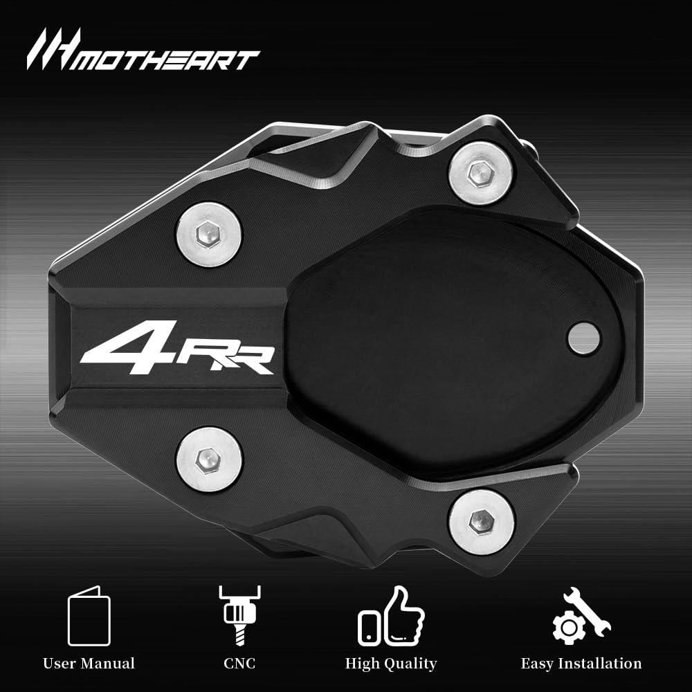 MotHeart Side Stand Plate for Ninja ZX-4RR 2023-2024 Bike Parts Side Stand Extension Kickstand