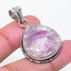 Natural Sage Amethyst Gemstone 925 Sterling Silver Jewelry Pendant 1.58" AP-15099