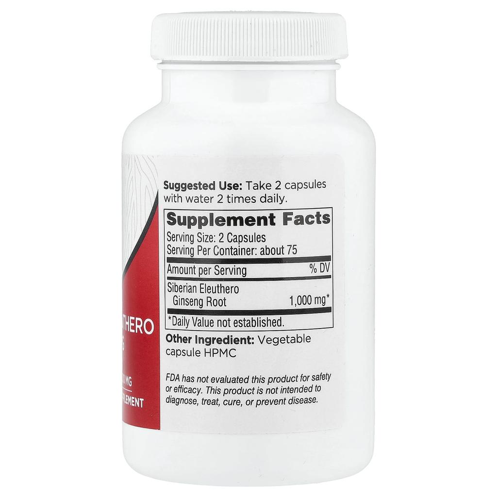 Dairyland Ginseng, Siberian Eleutherococcus chinensis, 500mg, 150 Capsules