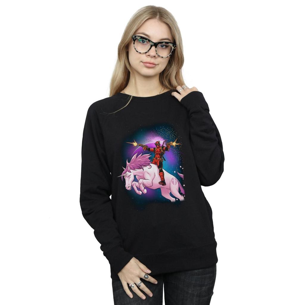 Marvel Womens/Ladies Deadpool Space Unicorn Boyfriend Fit Sweatshirt