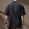 Men's T-shirt Short-sleeved Fermented Nostalgic Washing Polo Shirt High-end Loose Trendy Brand Round-neck Washing Old