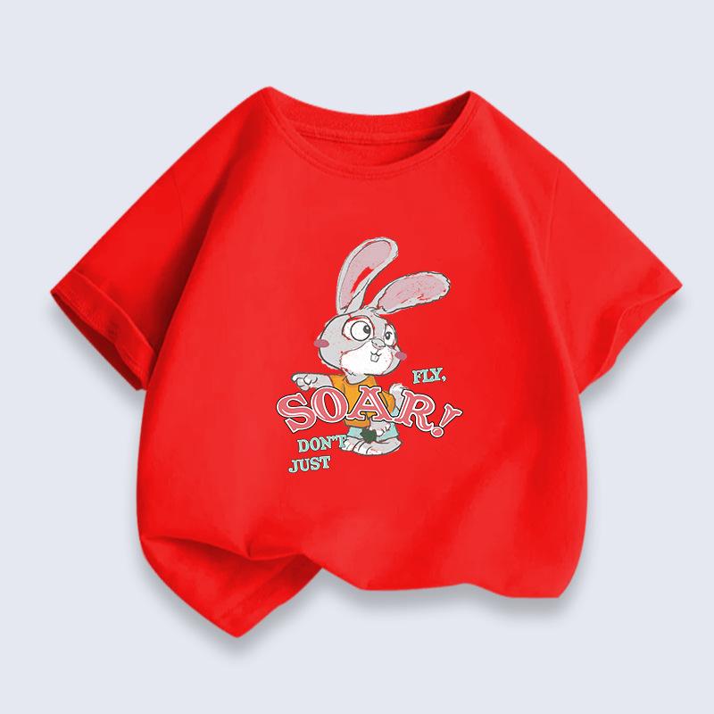 Summer Children's Printed T-shirt Boys' Trendy Girls' Tops Bottoming 100 Cotton